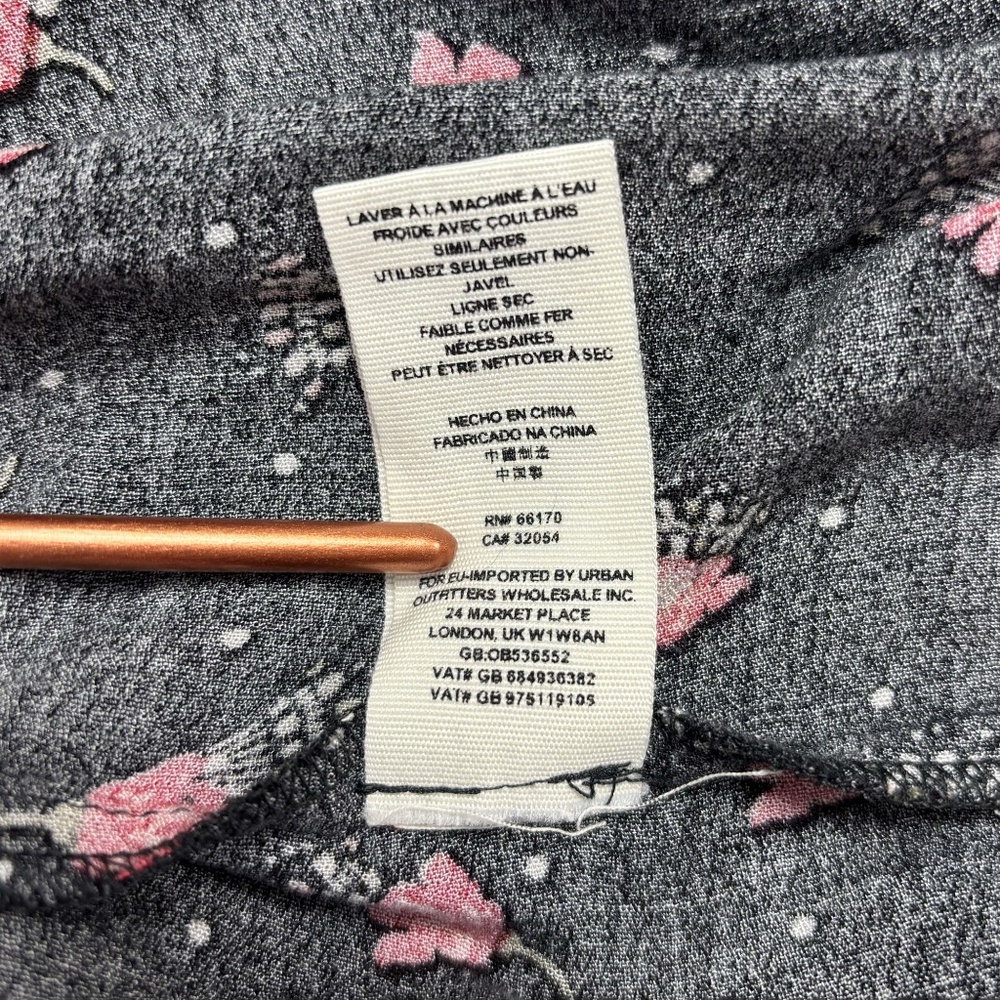Free People Black Red Floral Mini Dress – Size 8 - Picture 10 of 16